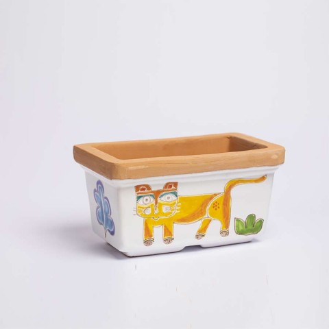 Handmade sicilian Planter Folk Cat VSPRGT De Simone Pottery Handmade sicilian Planter Folk Cat VSPRGT De Simone Pottery